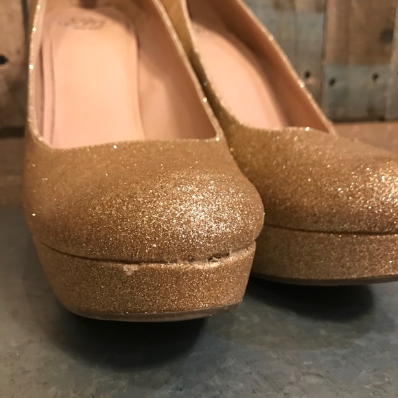 SM New York gold glitter platform heel - Picture 5 of 8